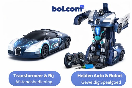 Bextunio RC Transformeer Auto Robot-2.4G Afstandsbediening-1:10 Sportwagen-Licht & Geluid-Oplaadbaar Speelgoed