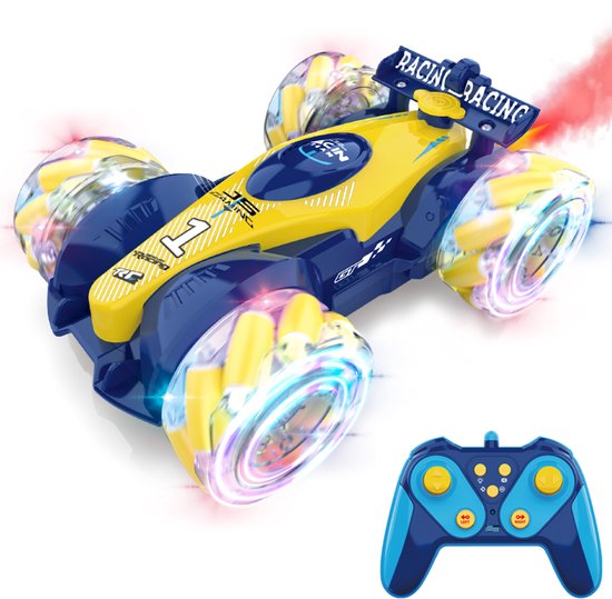 Bextunio RC Drift Auto met Rook & LED – 360° Stunt Auto met Muziek & Afstandsbediening – 2.4GHz Race Auto voor Kinderen