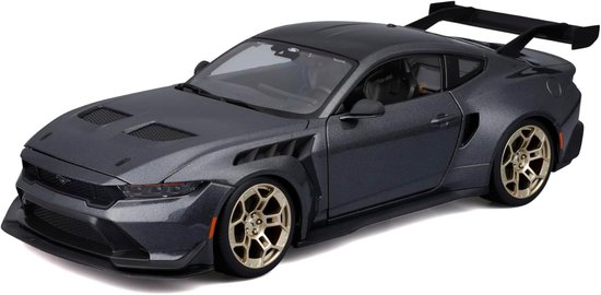 Ford Mustang GTD, Special Edition 2025, metallic grijs, modelauto, 1:18, originele verzamelaarsauto, speelgoedauto met beweegbare deuren, kofferbak en kap, vanaf 3 jaar (531468G)