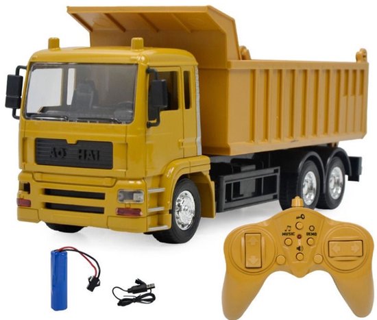 TEKROA® Bestuurbare Auto Speelgoed - RC Auto 2.4GHz - Werkvoertuigen - Met Vering & USB Oplaadbaar - Robuust ABS - Outdoor Speelgoed Auto's voor Jongens en Meisjes vanaf 3 Jaar