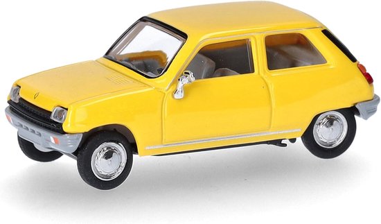 herpa 024457-002 modelauto Renault R5, miniatuur op schaal 1:87, verzamelstuk, Made in Germany, model van kunststof, kleur: geel miniatuurmodel
