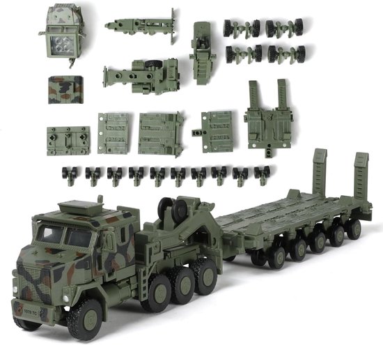 1/72 Schaal M1070 (Groen) Militair Vrachtwagen Snelbouw Model Gepantserd Voertuig M1070 Speelgoed Bouwmodel Cadeau voor Volwassenen Geschikt voor Kinderen Educatieve Speelgoed