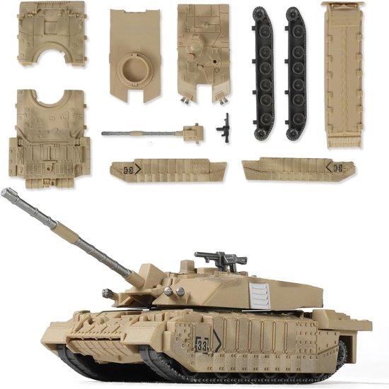 Militaire tank op schaal 1/72, snelbouwmodel, hoofdtank van het Britse leger, Challenger 2, bouwmodel voor kinderen en volwassenen (10 stuks)