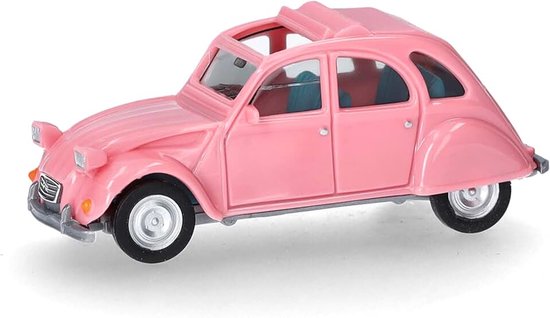 modelauto Citroën 2CV open, lichtroze, miniatuur op schaal 1:87, verzamelobject, Made in Germany, kunststof model
