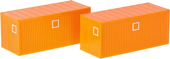 accessoires L2x bouwcontainers, oranje (gemeente), op schaal 1:87, miniatuurmodel, kunststof
