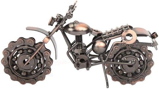 Motorfietsmodel, vintage model van ijzer voor motorornamenten van brons, kantoordecoratie