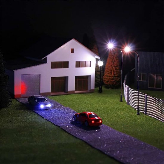 Modelauto 1:75 auto cadeauset, verpakking van 20 stuks, meerkleurige modelspoorweg, hoofdverlichte modelauto, HO landschaplay-out landschap