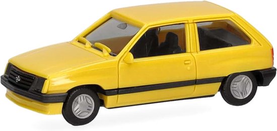 Basic automodel Opel Corsa A 2-deurs, Jamaica-geel, miniatuur op schaal 1:87, instapmodel, Made in Germany, kunststof