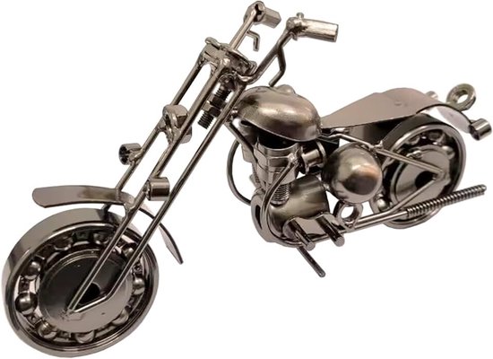 Wolf Metal Motorfiets Retro Vintage Toon Handgemaakte Handgemaakte Metalen Model Chainwheel Ornament Art Sculpturen Verzamelbare Gift (Brons)