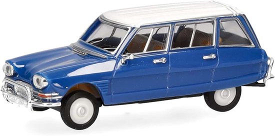 Modelauto Citroën AMI 6 Break, gentiaanblauw/wit dak, miniatuur op schaal 1:87, verzamelobject, Made in Germany, kunststof model