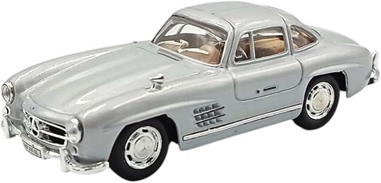 10 Cararama 813151 Miniatuurauto, compatibel met Mercedes 300SL, zilver, schaal 1:43