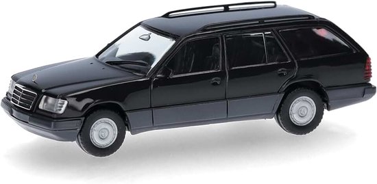 Basic automodel Mercedes-Benz E-Klasse T-Modell (124), zwart, schaal 1:87, voor diorama, modelbouw, instapmodel, Made in Germany, kunststof