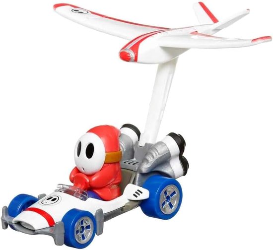 Wheels Modelauto De Cast Mario Kart GLIDER Shy Guy B-Dasher Plane Glider Super Mario HDB46 - schaal 1:64 lengte 5 cm