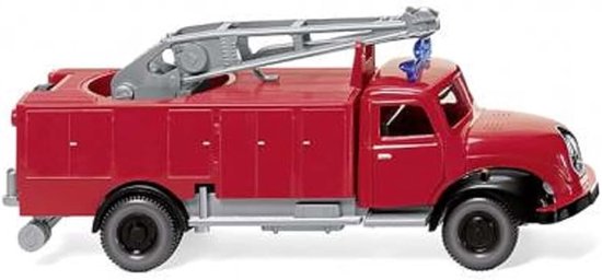 062304 H0 hulpvoertuig model Magirus Deutz brandweer - wapenwagen met metalen kraan