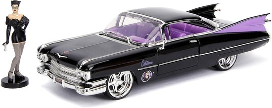 DC Comics Bombshells Catwoman & 1959 Cadillac Die-cast auto, schaal 1:24 voertuig en 2,75 inch verzamelbeeldje 100% metaal