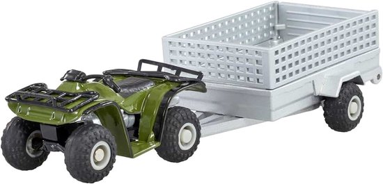 Quad met aanhanger, verzamelset schaal 1:32 voor kinderen en volwassenen, metalen speelgoed binnen en buiten, educatief speelgoed + 3 jaar, verjaardags- en kerstcadeau