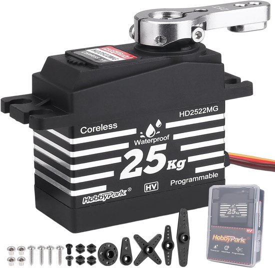 RC Servo - Digitale Servo - RC Auto Besturing - Waterdicht Metaal - 25KG Koppel - Metaal