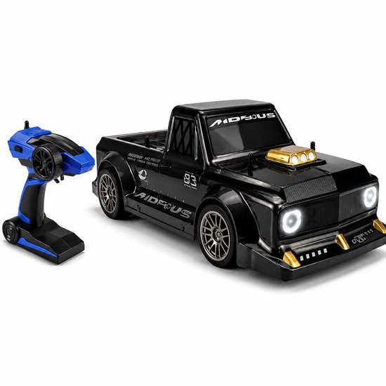 Tolvia RC Auto 4WD 1:10 - Bestuurbare Auto vanaf 8 Jaar - Hoge Snelheid tot 25 km/u - 2.4 GHz Afstandsbediening - Oplaadbaar - LED Verlichting