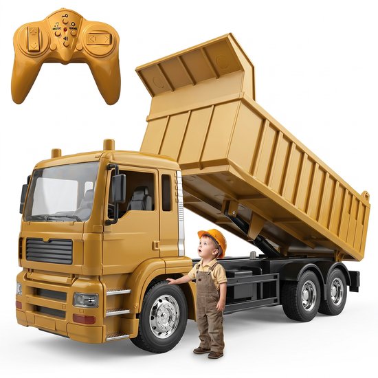 Sogiol® RC Vrachtwagen Speelgoed - RC Auto - Speelgoed Auto - vrachtwagen speelgoed - vanaf 3 Jaar - Met licht- en geluidseffecten + gesimuleerde losfunctie - Cadeau voor jongens