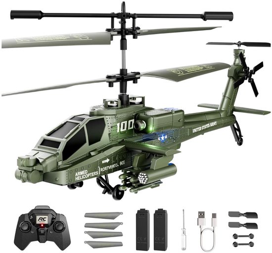 NIVA® Rc Helicopter - Bestuurbare Helikopter - Rc Helicopter voor Buiten - Groen - 29cm x 10cm x 12cm