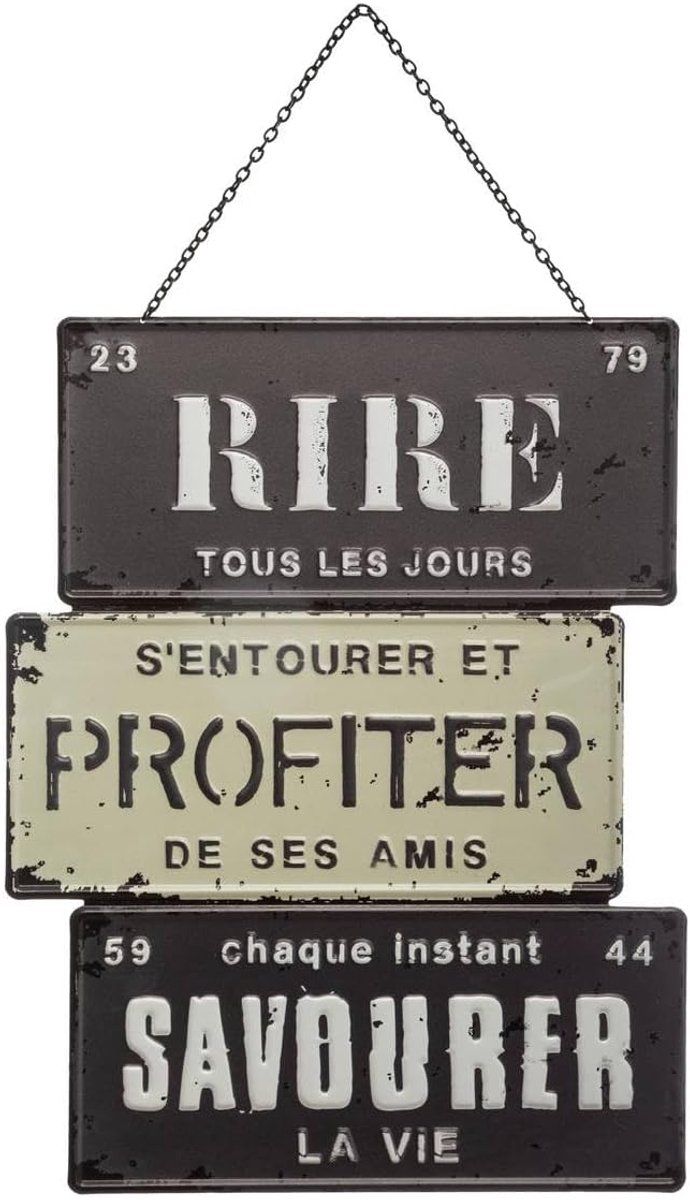 – decoratie van metaal, retro en vintage, om op te hangen, 26 x 34 cm