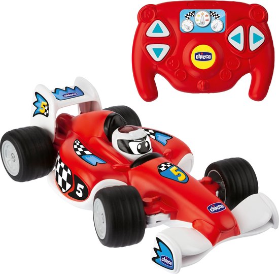 Chicco Tom Race RC - RC auto - Sportauto-stuur als Afstandsbediening - Echte Racegeluiden - Rood (2-6 Jaar)