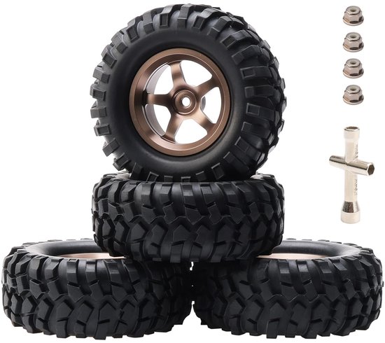 Omgoods - Set van 4 Offroad RC Wielen met Banden en Velgen