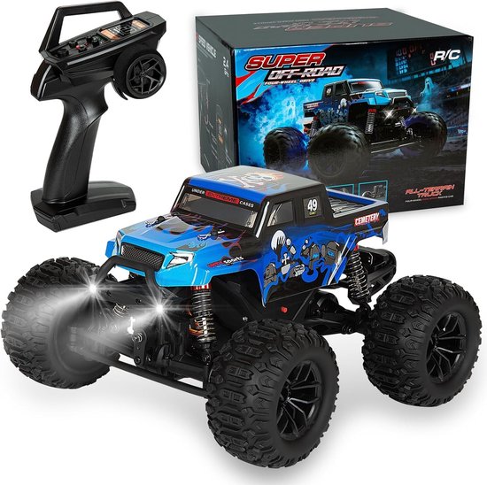 Rc drift car - Zwart - 1:18 - Snelle 4WD Monstertruck met 40 km/u - Voor Kinderen en Volwassenen