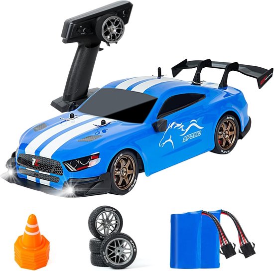 Rc drift car - Blauw - 1:14 - Duurzame PVC 4WD RC Drift Auto - Voor Kinderen en Volwassenen