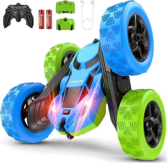 Rc drift car - Blauwgroen - Modulaire Batterij - 4WD Offroad Stuntauto voor Kinderen 6-12 Jaar