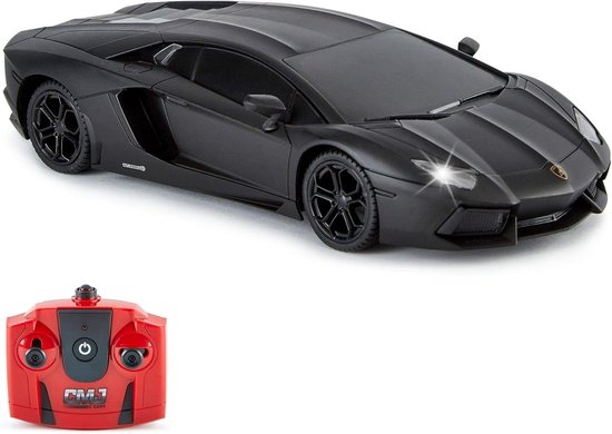 Rc drift car - Matzwart - 19 cm - Radiografische Auto met Werkende Verlichting en Veerophanging - Voor Kinderen en Hobbyisten