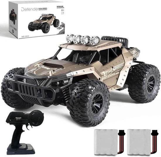 Rc drift car - Bruin - 1/16 - Radiografisch bestuurbare Monstertruck - Voor Kinderen vanaf 8 jaar