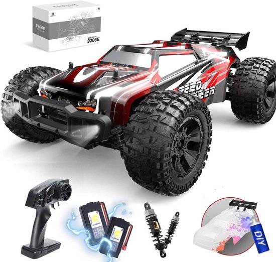 Rc drift car - Rood - 1:10 schaal - 4WD Offroad RC auto met LED koplampen - Voor kinderen en volwassenen