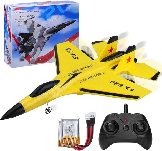 Rc vliegtuig - Geel - 2CH RC Vliegtuig - Lichtgewicht EPP Materiaal - Voor Beginners en Kinderen