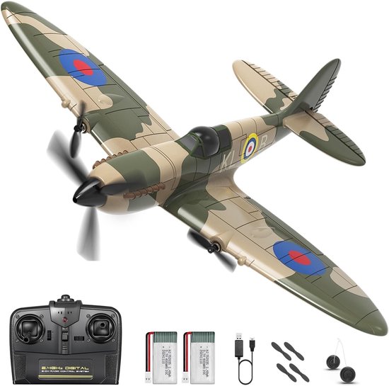 Rc vliegtuig - Grijs - Spitfire Strijder - EPP Schuim RC Warbird voor Beginners