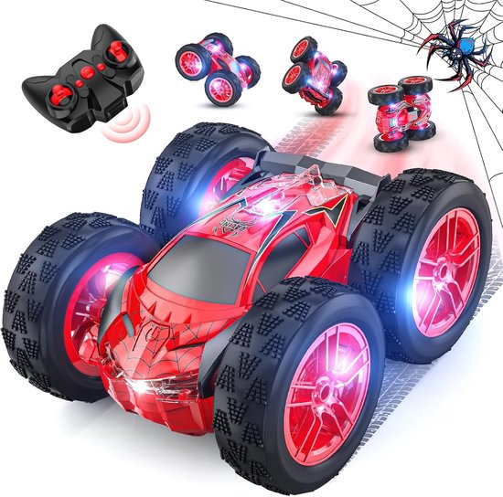 Rc drift car - Rood - 4 x 4 - Kunststof RC Stuntauto met 360 Graden Rotatie - Voor Kinderen