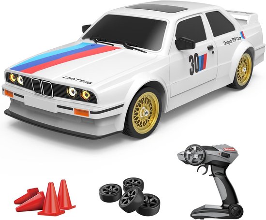 Rc drift car - Zwart - 1/16 schaal - 4WD High Speed RC Auto met LED-verlichting - Voor Kinderen en Volwassenen
