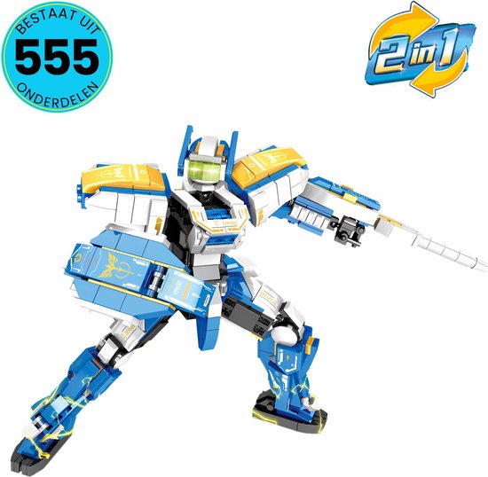 Galaxy Defender Robot - 555-delige Bouwset Compatibel met LEGO - STEM Speelgoed voor Kinderen vanaf 6 Jaar - 2-in-1 Bouwspeelgoed met Handleiding