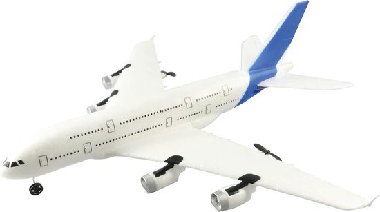 Rc vliegtuig - Wit Blauw - Elektromotor - ABS Kunststof en EPP - Radiografisch Bestuurd Model