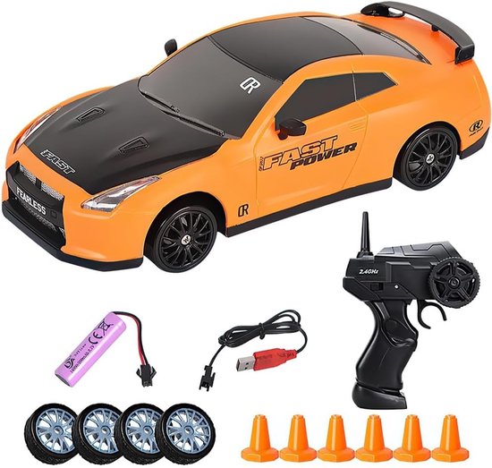 Rc drift car - Geel - 1:20 - 4WD Mini RC Auto met Licht - Speelgoed voor Jongens, Meisjes en Volwassenen