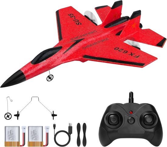 Rc vliegtuig - Rood - EPP Materiaal - 2,4 GHz Afstandsbediening - Beginners en Gevorderden