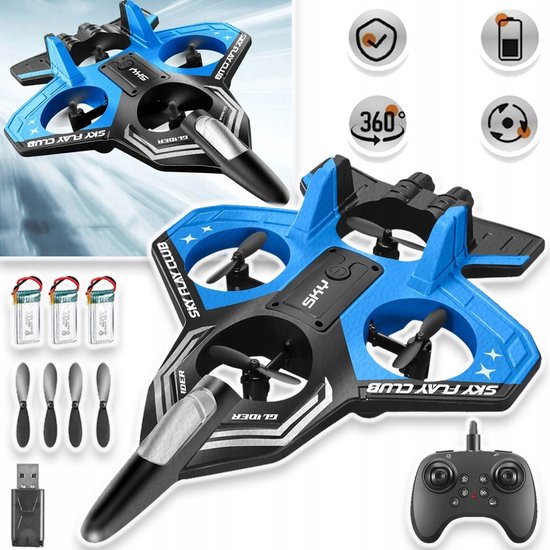Op Afstand Bestuurbare Vliegtuig Met 360° Draai En Headless-Modus - 4 Turbofanmotoren USB-Oplaadbaar 18 Minuten Totale Vliegtijd - Perfect Cadeau Voor Kinderen Voor De Start Van Het Schooljaar