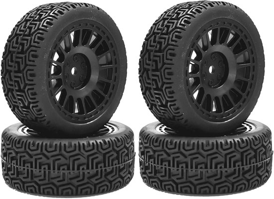 SolidKeus - 68mm Rubber Banden en Plastic Velgen voor 1/10 RC Auto