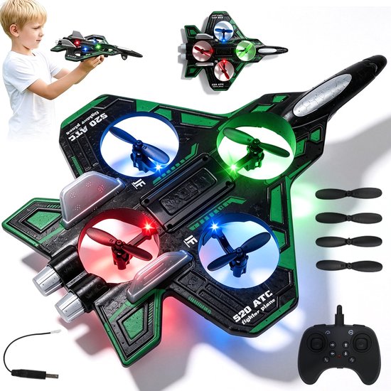 RC Vliegtuig - Afstandsbedienbaar Vliegtuig 2,4GHz - 360° Flips - Kleurrijke LED-Verlichting - 3 Vliegstanden - EPP Schuim met ABS Bescherming - Bereik tot 80 m - Voor Stuntvliegen en Buiten Gebruik