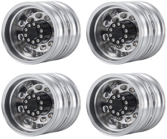 Solidchoice - Set van 4 Metalen Achterwielen voor RC Tamiya Tractor