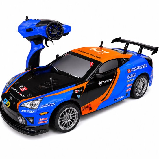 Tolvia RC Raceauto 1:10 - Bestuurbare Auto Tot 25 km/u - 2.4 GHz Afstandsbediening - Grote Oplaadbare RC Auto - Vanaf 8 Jaar