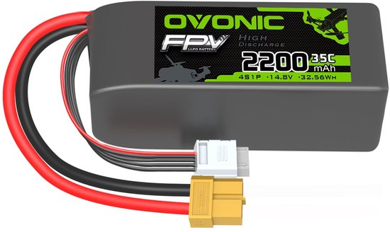 Solidchoice - 4S Lipo Batterij 2200mAh 14.8V met XT60 Plug voor RC Vliegtuig en Auto