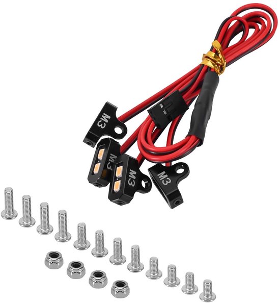 Solidchoice - 4LED Rock Lights Kit voor RC Crawler (Geel)
