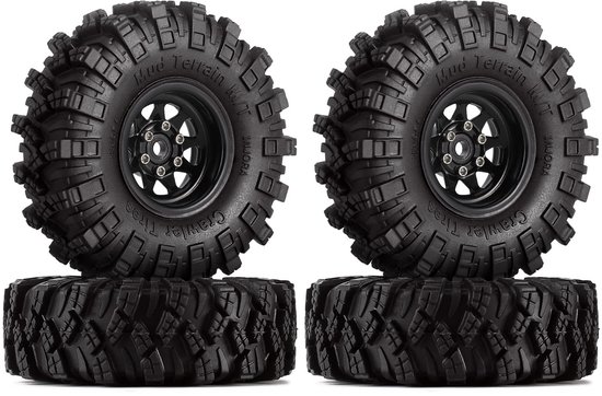 Solidchoice - Beadlock Wielen en Modderbanden Set voor 1/18 RC Crawler