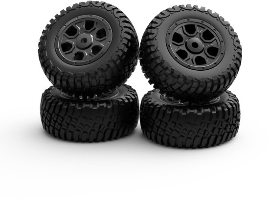 Solidchoice - Reservebandenset voor RC Auto met Velgen, 4 Stuks